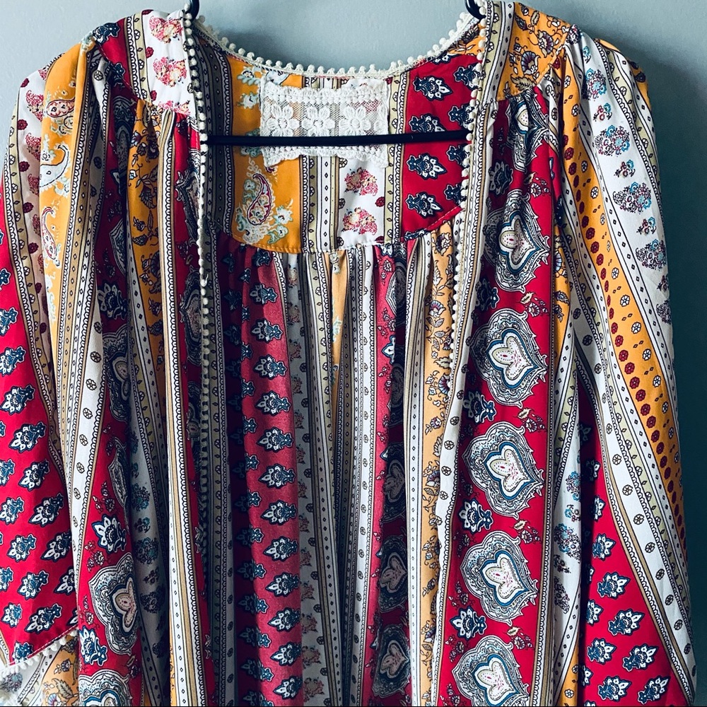 Spool 72 boho printed duster blouse - Picture 2 of 7